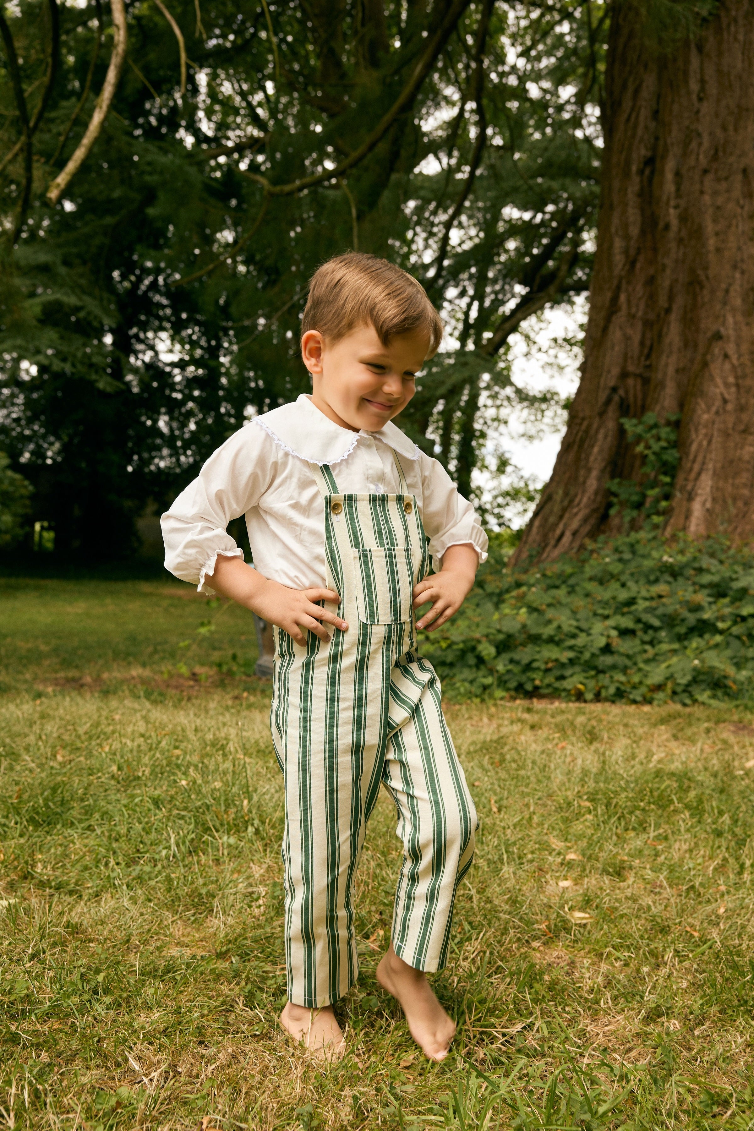 Green Striped Louis Overall