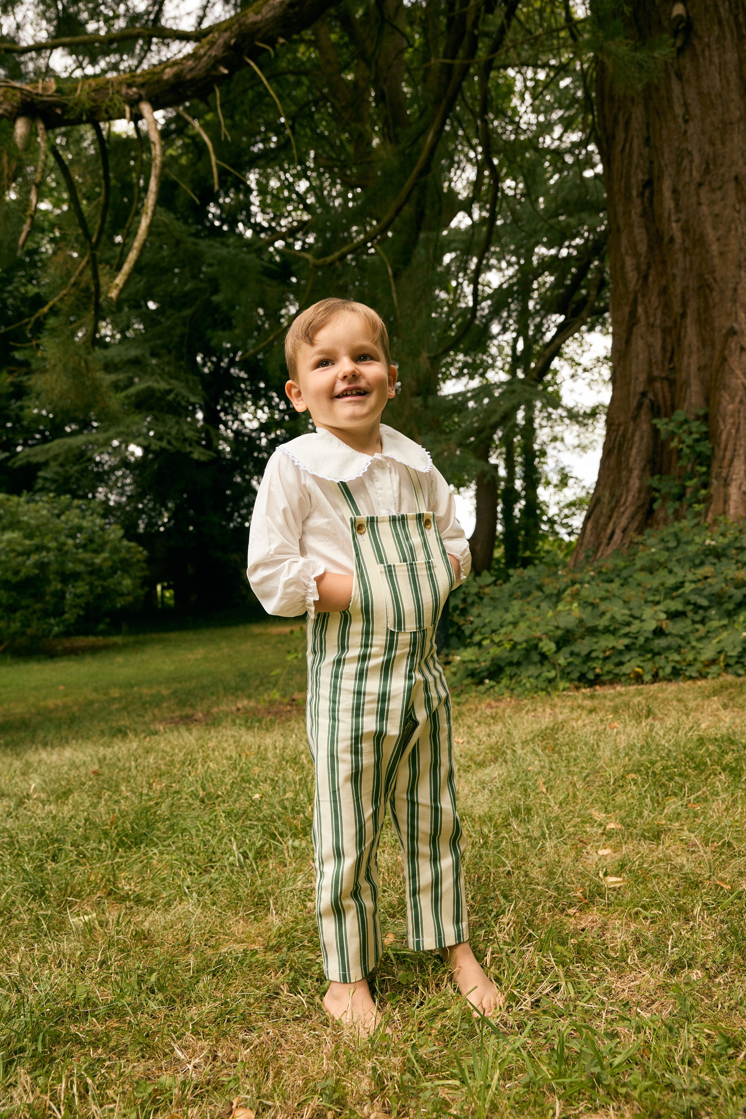 Green Striped Louis Overall
