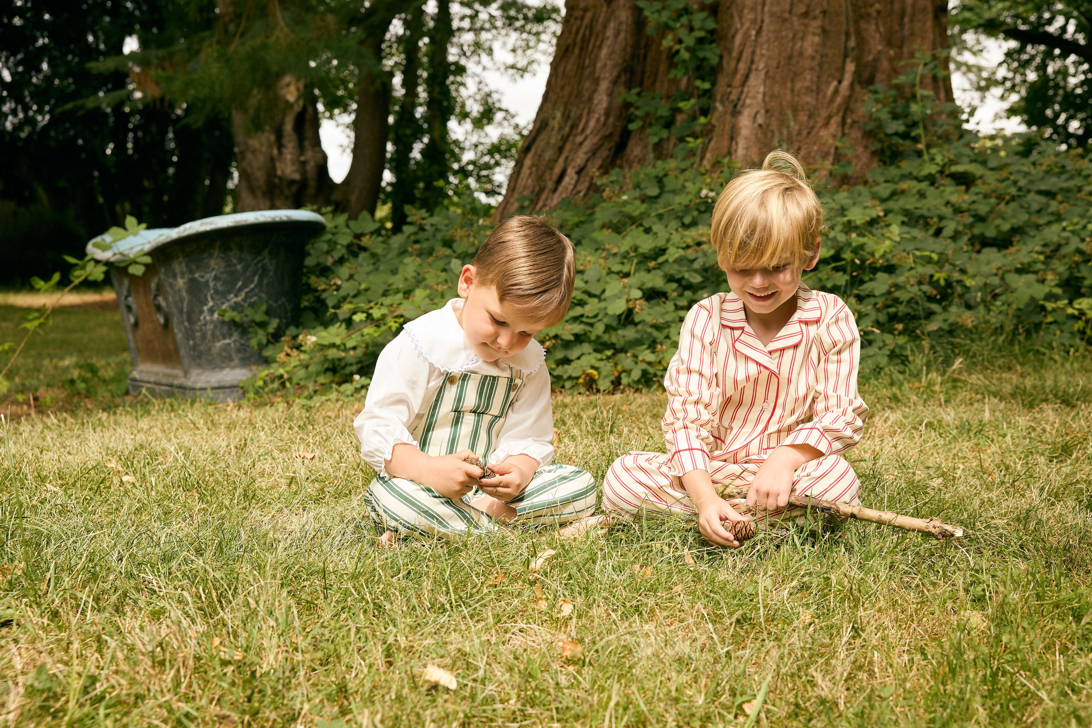 Green Striped Louis Overall
