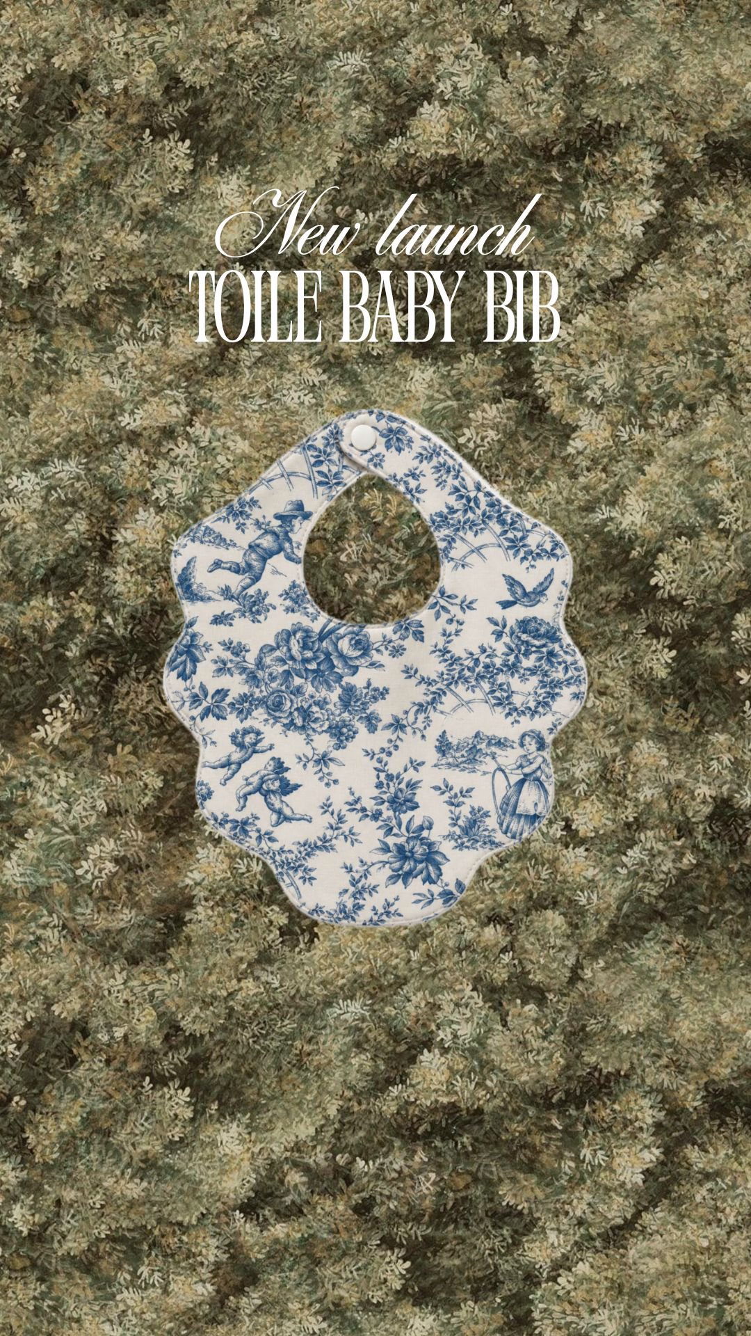 Blue toile bib